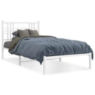 Detailed information about the product Metal Bed Frame with Headboard White 106x203 cm King Single Size