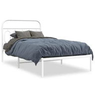 Detailed information about the product Metal Bed Frame with Headboard White 106x203 cm King Single Size