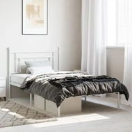 Detailed information about the product Metal Bed Frame with Headboard White 107x203 cm