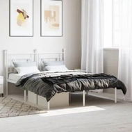 Detailed information about the product Metal Bed Frame with Headboard White 135x190 cm