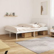 Detailed information about the product Metal Bed Frame With Headboard White 137x187 Cm Double