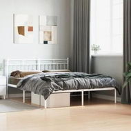 Detailed information about the product Metal Bed Frame with Headboard White 150x200 cm