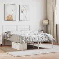 Detailed information about the product Metal Bed Frame with Headboard White 150x200 cm