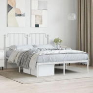 Detailed information about the product Metal Bed Frame with Headboard White 150x200 cm