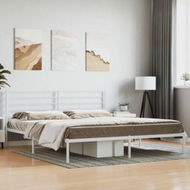 Detailed information about the product Metal Bed Frame With Headboard White 183x203 Cm King