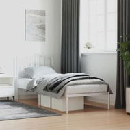 Detailed information about the product Metal Bed Frame with Headboard White 92x187 cm Single Size