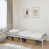 Detailed information about the product Metal Bed Frame with Headboard White 92x187 cm Single Size