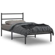 Detailed information about the product Metal Bed Frame with HeadboardÂ Black 106x203 cm