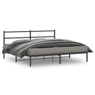 Detailed information about the product Metal Bed Frame with HeadboardÂ Black 183x203 cm King Size