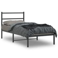 Detailed information about the product Metal Bed Frame with HeadboardÂ Black 90x190 cm