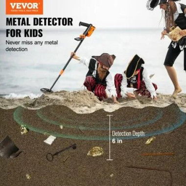 Metal Detector for Kids, 150mm, Waterproof Search Coil with LCD Display, Adjustable 660.4-914.4 mm Gold Detector, Lightweight Carbon Fiber Stem for Junior & Youth Detecting Gold Coin Treasure