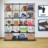 Detailed information about the product Metal Wire Cube Storage DIY 20 Cubes Modular Storage Shelf Closet Black