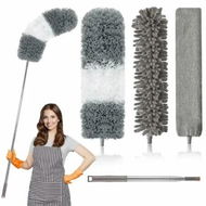 Detailed information about the product Microfiber Duster, 4PCS with Extension Pole(Stainless Steel) 30 to 100 Inches, Reusable Bendable Dusters, Washable Lightweight Dusters for Cleaning Ceiling Fan, High Ceiling, Blinds, Furniture, Cars