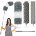 Microfiber Duster, 4PCS with Extension Pole(Stainless Steel) 30 to 100 Inches, Reusable Bendable Dusters, Washable Lightweight Dusters for Cleaning Ceiling Fan, High Ceiling, Blinds, Furniture, Cars. Available at Crazy Sales for $29.99