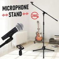 Detailed information about the product Microphone Stand Telescopic Boom Mic Arm Holder Mount Foldable Lightweight Adjustable Rotatable 85cm to 138cm with Tripod Base Black