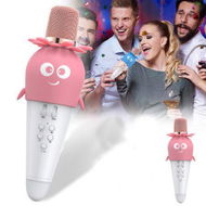 Detailed information about the product Microphone With Bluetooth Speaker Flower Carrot Karaoke For Children Gift LED Voice Modulation Pairing With Smartphone Color Pink