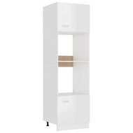Detailed information about the product Microwave Cabinet High Gloss White 60x57x207 cm Engineered Wood