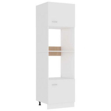 Microwave Cabinet White 60x57x207 cm Engineered Wood