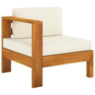 Detailed information about the product Middle Sofa With 1 Armrest Cream White Solid Acacia Wood