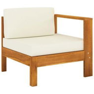 Detailed information about the product Middle Sofa With 1 Armrest Cream White Solid Acacia Wood