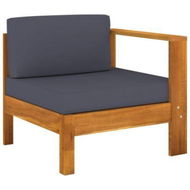 Detailed information about the product Middle Sofa With 1 Armrest Dark Grey Solid Acacia Wood