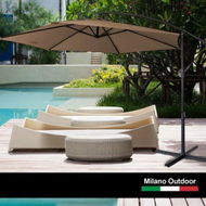 Detailed information about the product Milano Outdoor - Outdoor 3 Meter Hanging And Folding Umbrella - Latte