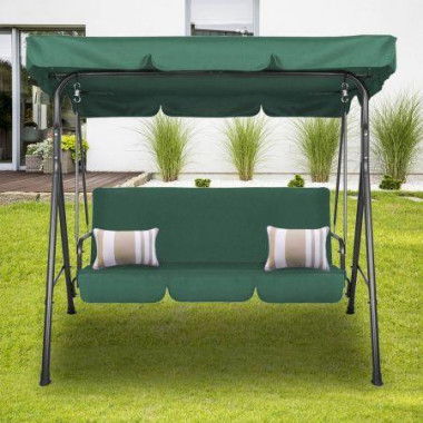 Milano Outdoor Steel Swing Chair - Dark Green (1 Box)