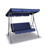 Detailed information about the product Milano Outdoor Swing Bench Seat Chair Canopy Furniture 3 Seater Garden Hammock - Dark Blue