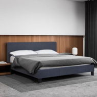 Detailed information about the product Milano Sienna Luxury Bed With Headboard (Model 2) - Charcoal No. 35 - Single.