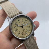 Detailed information about the product Military Glow-in-the Dark Water Resistant Quartz Wrist Watch - Beige