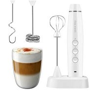 Detailed information about the product Milk Frother Handheld Rechargeable Foam Maker for Lattes,Electric 3 Whisks Drink Mixer for Bulletproof Coffee (White)