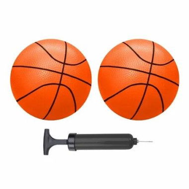 Mini Basketballs Orange 2 Pack 5In Set with Pump Needle Durable Material for Mini Hoop Age3+ Kids for Pool Indoors Outdoors