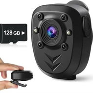 Detailed information about the product Mini Body Camera Video Recorder Built-in 128GB Memory Card with Night Vision IR Loop Record HD 1080P, 4-6 HR Battery Life Wearable Police Cam