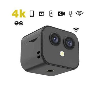 Mini Camera 1080P Dual Lens Camera 170 Degree Wide Angle Easy Operating Clear Night Vision Lightweight Portable Cams