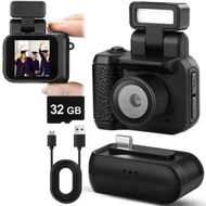 Detailed information about the product Mini Digital Camera with 1.4 in LCD Screen 1080P 32GB Card Charging Base Monoreflexes Shaped CMOS Compact Portable Video Recorder(Black)