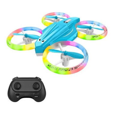 Mini Drone for Kid and Beginner, Drone with Led Light, Small Indoor Rc Drone with 360 Flip, Kids Flying Toy Gift for Boy and Girl, Light Blue