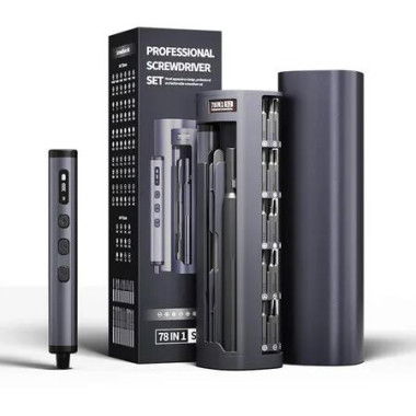 Mini Electric Screwdriver Set, 78-in-1 Max Precision Electric Screwdriver Kit with Lights, 5 Upgraded Torque Levels, Electric Screwdriver