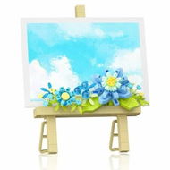 Detailed information about the product Mini Flower Building Bouquet Set,Block Easel for Desk Decorations and Message Stickers,Flower Building Toys Building Blocks Flower (Blue 362Pcs)