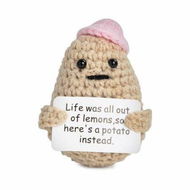 Detailed information about the product Mini Funny Positive Potato,3 Inch Knitted Crochet Doll,Ideal for Cheer Up,Encouragement,Room Decor,Gifts for Friends,Lovers,Valentine's Day (Pink)