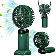 Detailed information about the product Mini Handheld Portable Hanging Neck Fan Adjustable USB Rechargeable With 5 Speeds For Home Office Travel (3000mAh - Green)