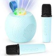 Detailed information about the product Mini Karaoke Machine for Kids Bluetooth Speaker with 2 Wireless Mic,Portable Microphone Speaker with Colorful LED(Blue)