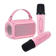 Detailed information about the product Mini Karaoke Machine for Kids, Portable Bluetooth Speaker, with 2PCS Wireless Microphones, Microphone Toys, for Girls and Boys Birthday Gift (Pink)