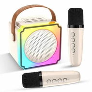 Detailed information about the product Mini Karaoke Machine for Kids,Portable Bluetooth Karaoke Speaker with 2 Wireless Microphones,Kids Karaoke Machine Agr3+ Beige