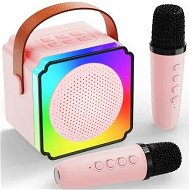 Detailed information about the product Mini Karaoke Machine for Kids,Portable Bluetooth Speaker with 2 Wireless Microphones for Home Party and Outdoor(Pink)