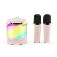 Detailed information about the product Mini Karaoke Machine for Kids,Portable Bluetooth Speaker with Wireless Microphone and LED Color Lights for Home Birthday Party (Pink,2 Mics)