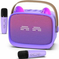 Detailed information about the product Mini Karaoke Machine Portable MP3 Player with 2 Wireless Microphone and LED,Christmas Birthday Gifts for Girls Boys 3+ Year Old(Purple)