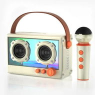 Detailed information about the product Mini Karaoke Machine with Bluetooth and Wireless Microphone, Karaoke Speaker for Home Party, Outdoor Camping, Christmas Birthday Gifts (White)