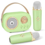 Detailed information about the product Mini Karaoke Machine,Portable Bluetooth Speaker with 2 Wireless Microphones and Stereo Sound Enhanced Bass,Gifts forAge3+ Home Party (Green)