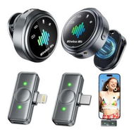 Detailed information about the product Mini Microphone for iPhone, 2PCS Lavalier Microphone for Android, Noise Canceling Magnetic Clip Lapel Mic, Vlogging and Pro Video Recording