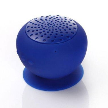 Mini Portable Bluetooth Speaker Mashroom Wireless Waterproof Silicone Suction - Blue